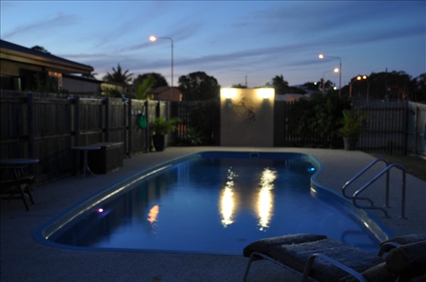 Our Pool at twilight